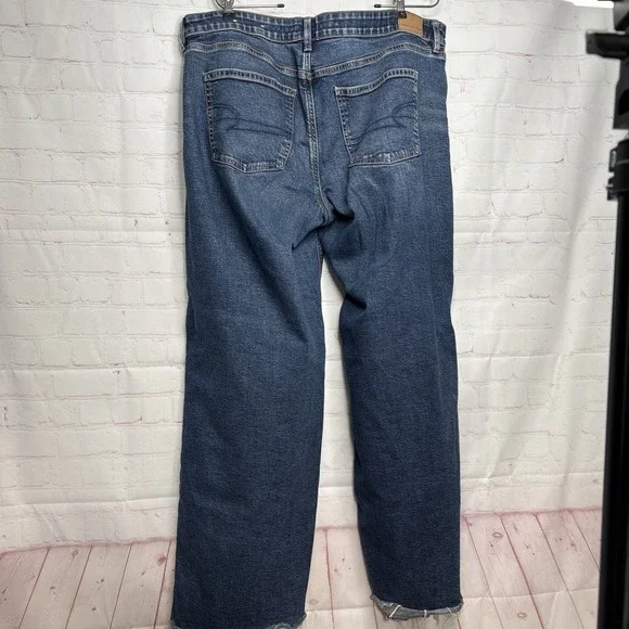 American Eagle Y2K Baggy Wide Leg Jeans Women’s 16 Long Low Rise - Picture 11 of 16